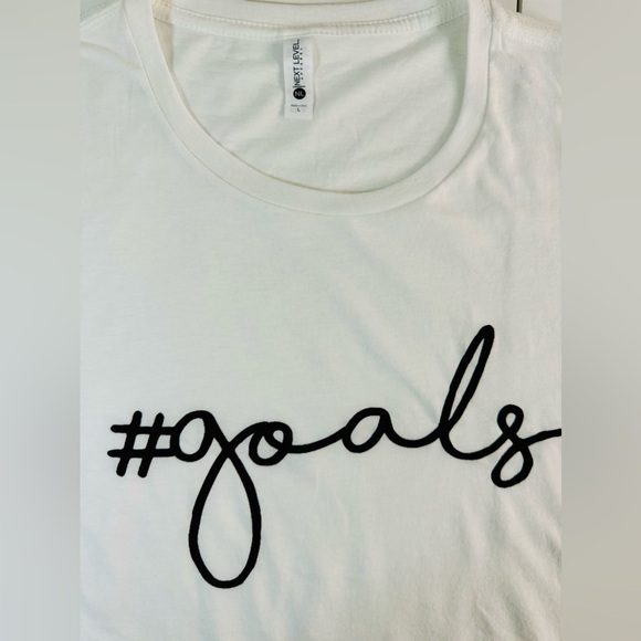 #Goals Cropped Top White Tee SZ LARGE NWT - Picture 4 of 9